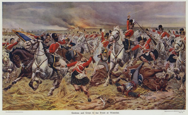 Gordons e Greys para a frente em Waterloo de Stanley Berkeley