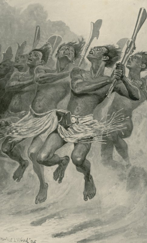 Uma dança de guerra maori de Stanley L. Wood