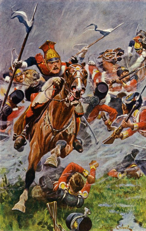 Albuera, carga dos lanceiros poloneses na retaguarda dos britânicos de Stanley L. Wood