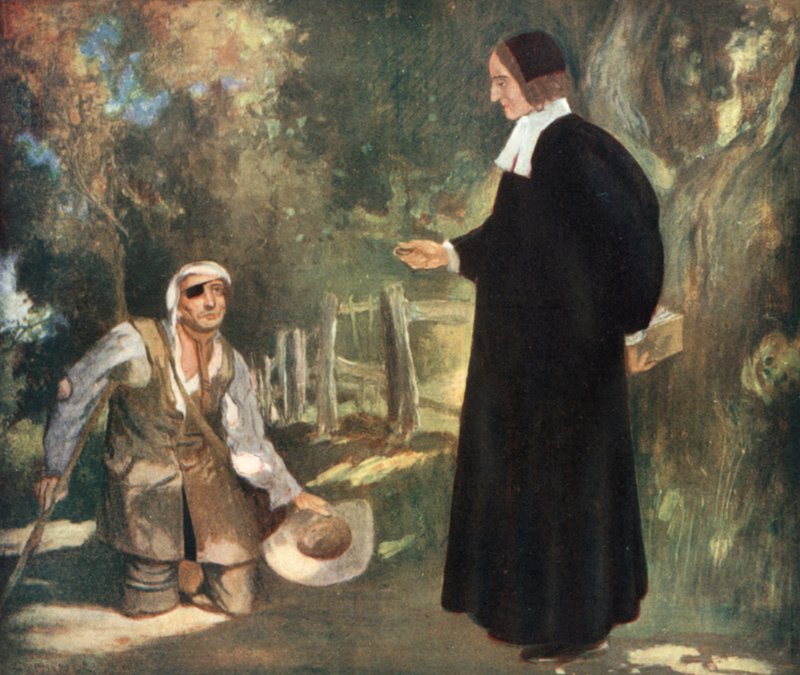 Bispo Ken e um mendigo (lito colorido) de Stephen Reid