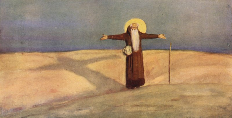 Santo Antônio no Deserto (cor litho) de Stephen Reid
