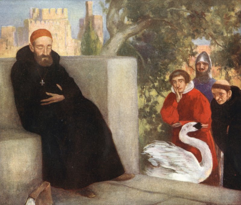 São Hugo de Lincoln e o Cisne (lito colorido) de Stephen Reid