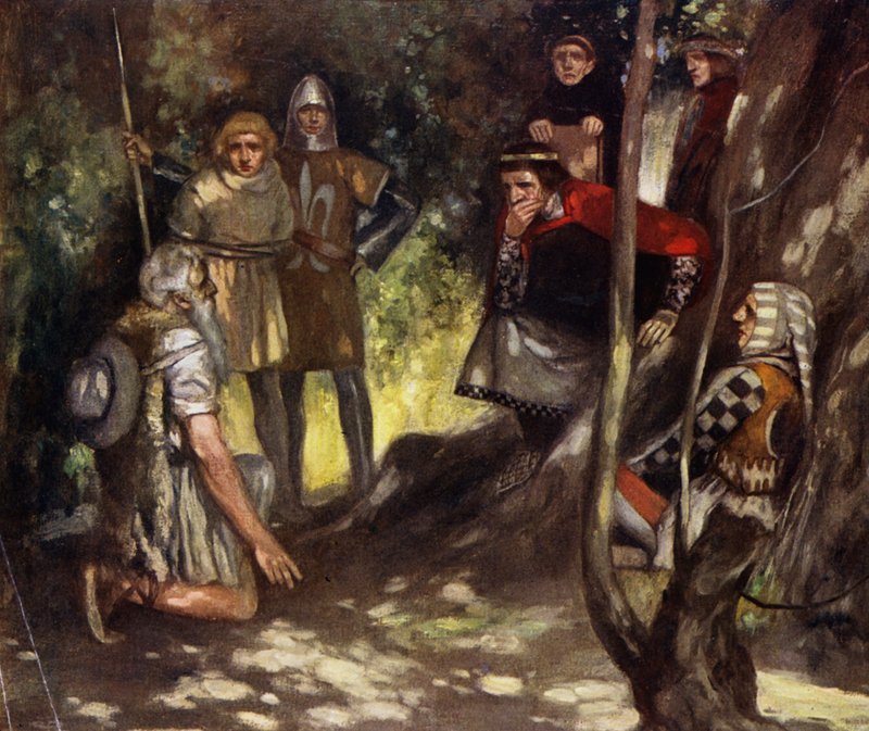 São Luís da França no Bosque de Vincennes (lito colorido) de Stephen Reid