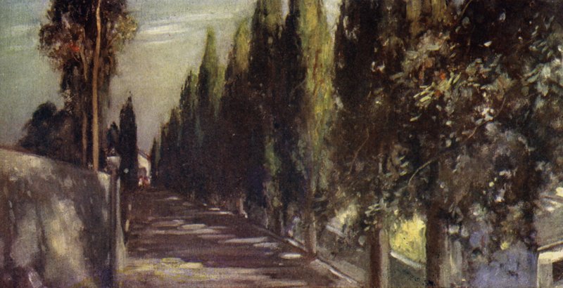 A Avenida do Encontro, San Miniato (lito a cores) de Stephen Reid