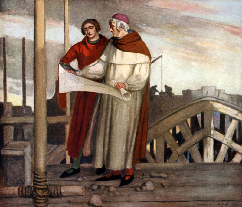 O Edifício da Catedral de Winchester (lito colorido) de Stephen Reid