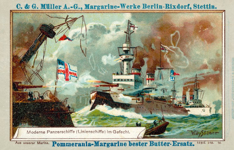 Modern ironclads em combate (chromolitho) de Stoewer Willy