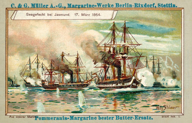 Batalha naval de Jasmund, 17 de março de 1864 (chromolitho) de Stoewer Willy