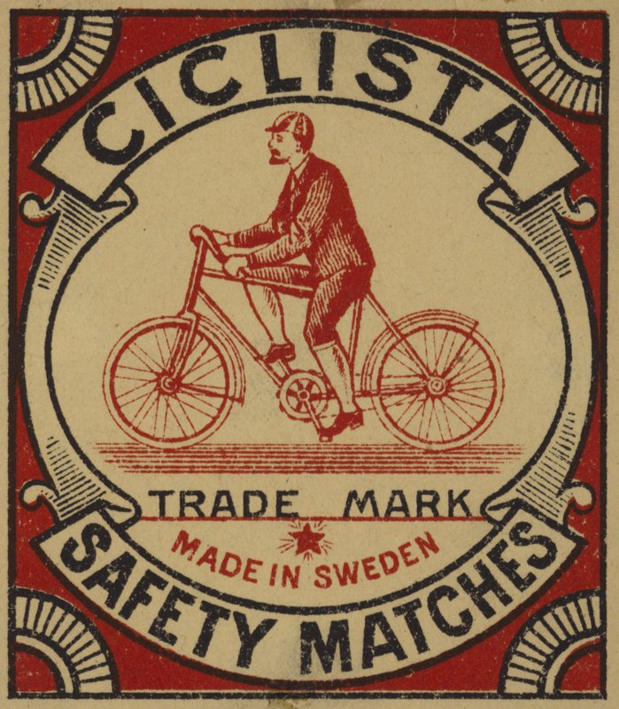 Etiqueta para os jogos de segurança Ciclista de Swedish School