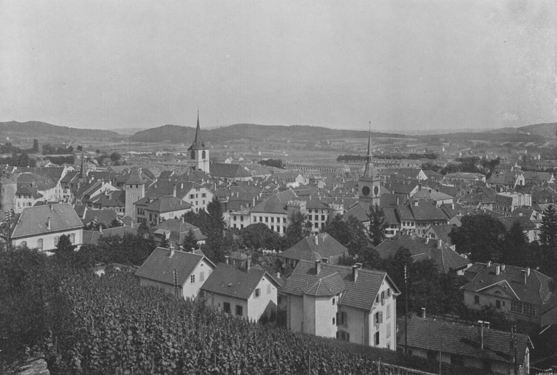 Biel, Vista geral (foto a p/b) de Swiss Photographer