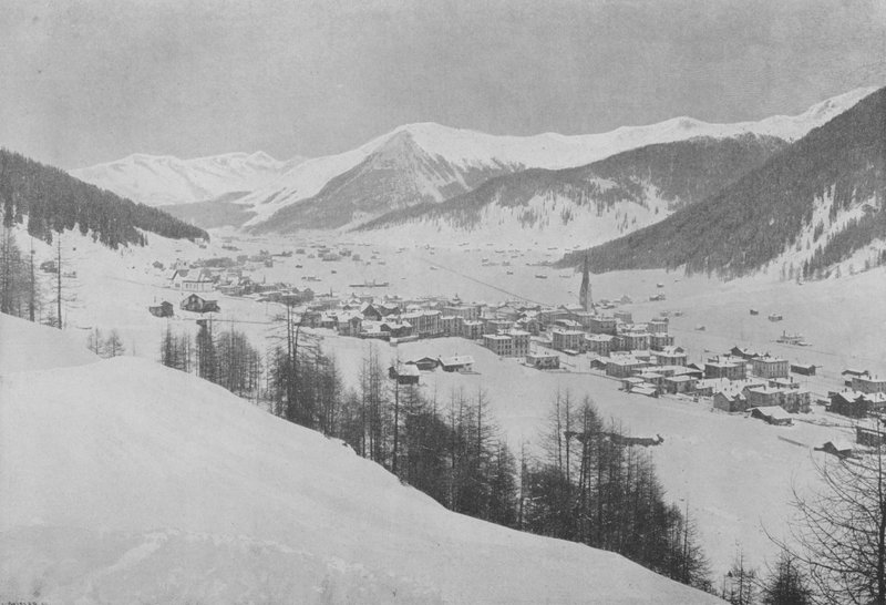 Davos-Platz e o Seehorn (foto a p/b) de Swiss Photographer