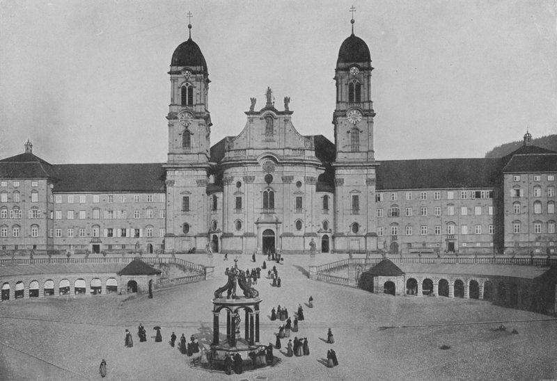 Einsiedeln, Fachada do Convento (foto a p/b) de Swiss Photographer
