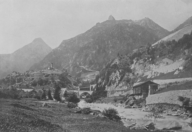 A Linha Gotthard perto de Wassen (foto a p/b) de Swiss Photographer