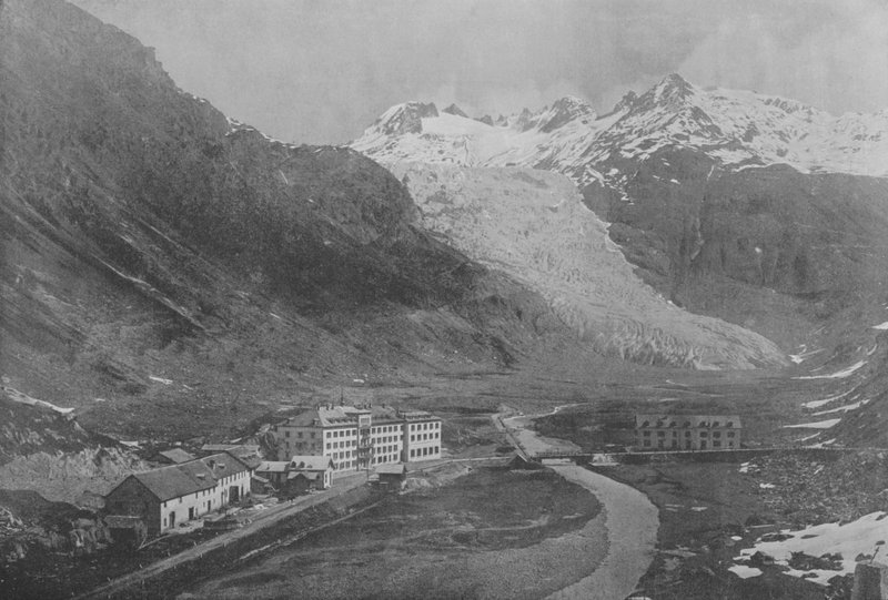 O Glaciar do Ródano (foto a p/b) de Swiss Photographer