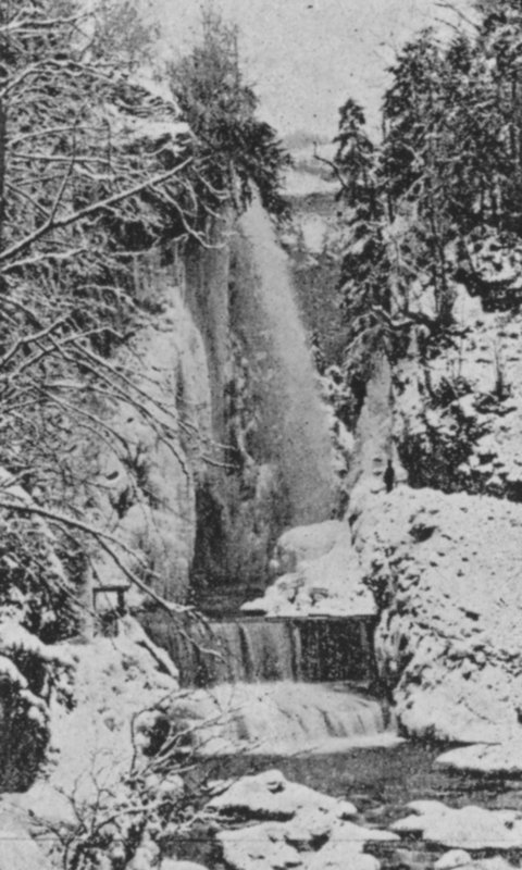 O desfiladeiro de Taubenloch, perto de Biel no inverno (foto a p/b) de Swiss Photographer