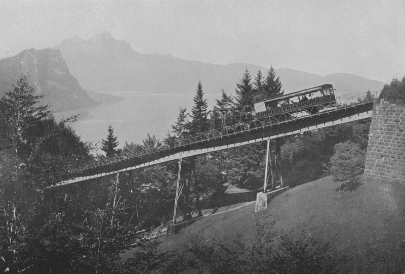 Linha Righi, ponte Schnurtobel (foto a p/b) de Swiss Photographer