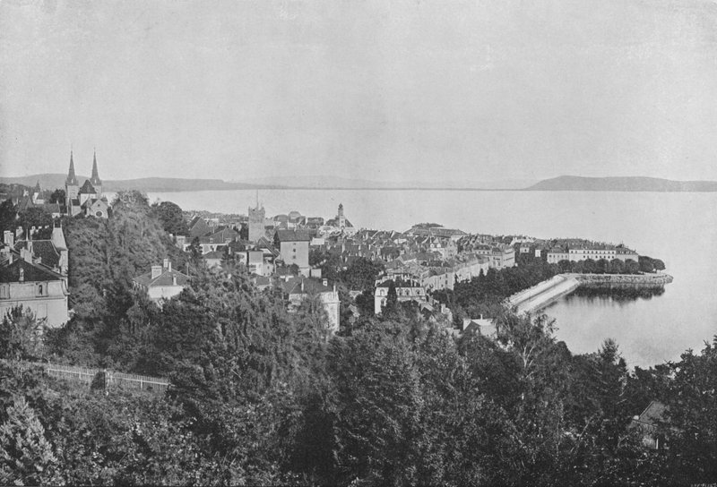 Neuchatel, Vue Generale (foto a p/b) de Swiss Photographer