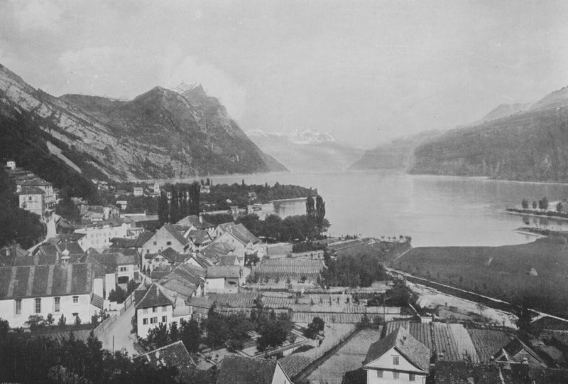 Weesen, Lac de Wallenstadt (foto a p/b) de Swiss Photographer