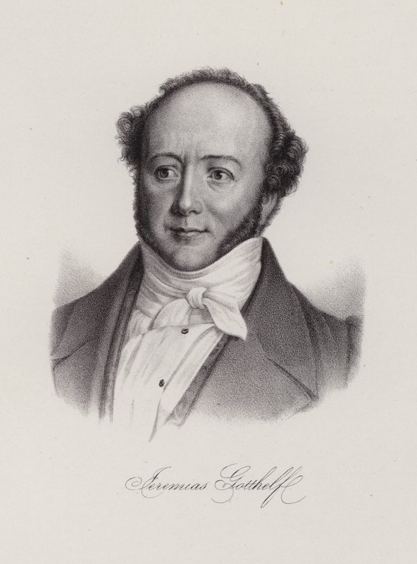 Albert Bitzius, romancista suíço que escreveu sob o nome de Jeremias Gotthelf (gravura) de Swiss School