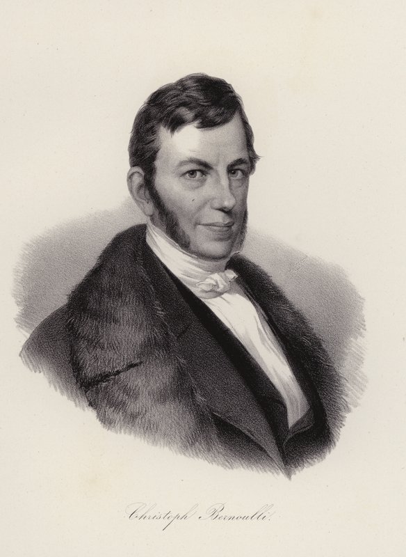 Christoph Bernoulli, naturalista e economista suíço (gravura) de Swiss School