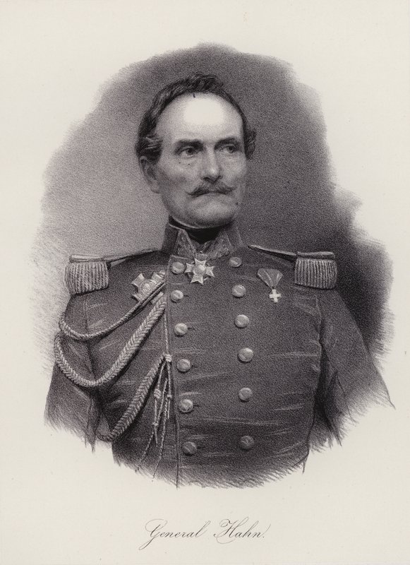Emanuel Hahn, general suíço (gravura) de Swiss School