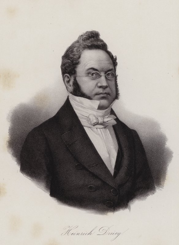 Heinrich Druey, advogado, filósofo e político suíço (gravura) de Swiss School