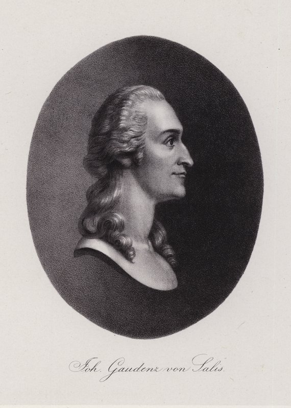 Johann Gaudenz von Salis-Seewis, poeta suíço (gravura) de Swiss School