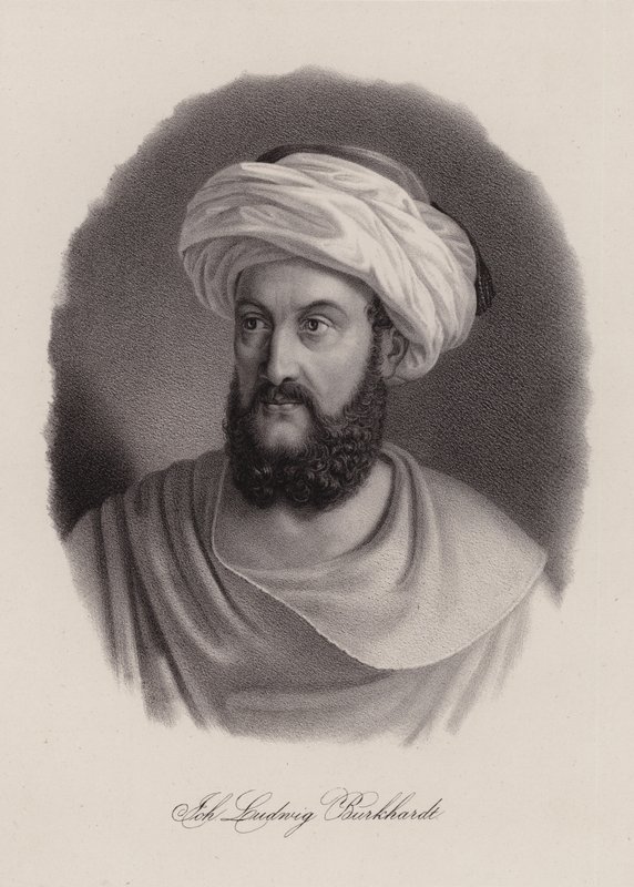 Johann Ludwig Burckhardt, viajante suíço e geógrafo (gravura) de Swiss School