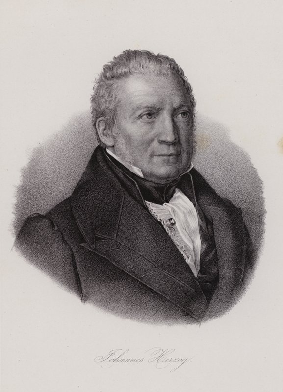 Johannes Herzog Von Effingen, político e empresário suíço (gravura) de Swiss School
