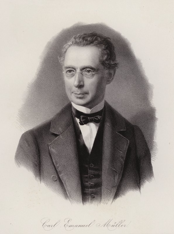 Karl Emanuel Muller, engenheiro civil e político suíço (gravura) de Swiss School