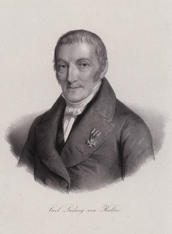 Karl Ludwig von Haller, jurista suíço (gravura) de Swiss School