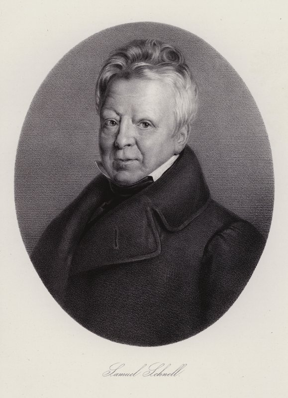 Samuel Ludwig Schnell, advogado suíço (gravura) de Swiss School