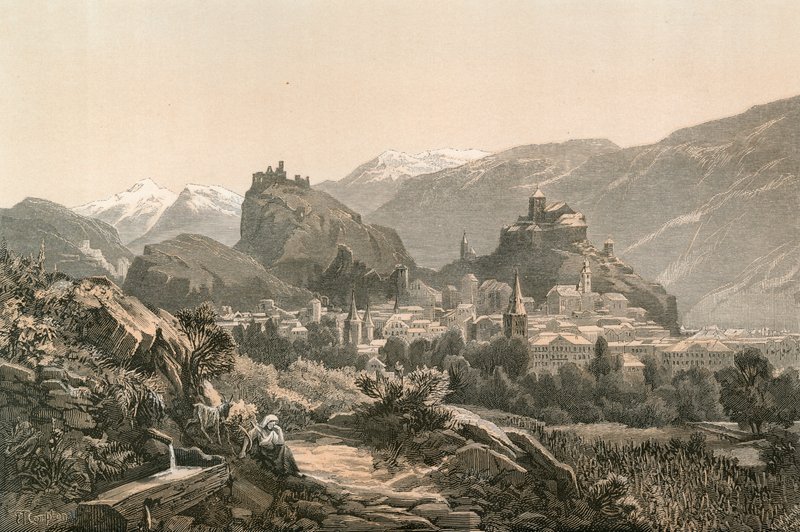 Sion, cidade principal do cantão de Valais de Swiss School