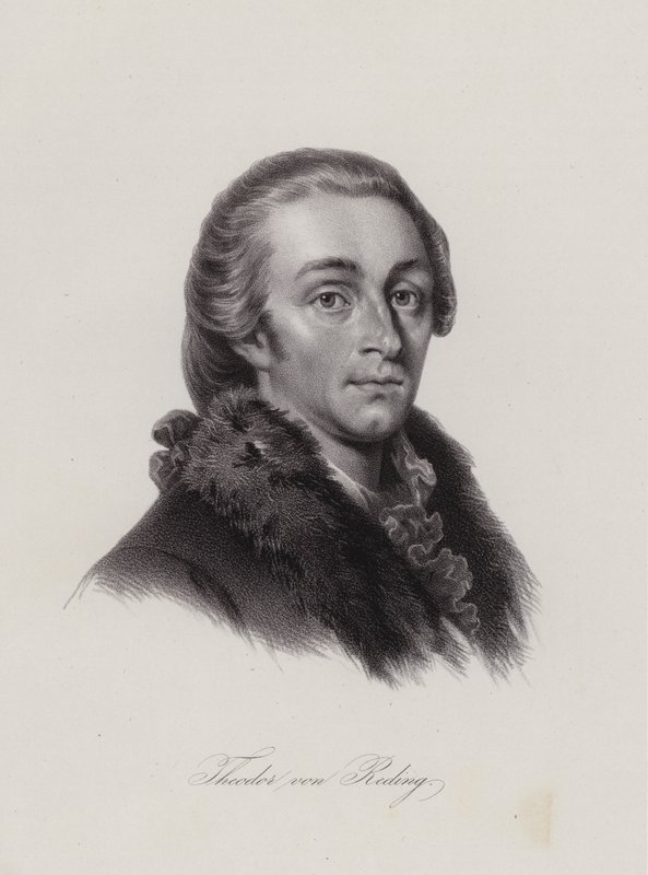 Theodor von Reding, general espanhol nascido na Suíça (gravura) de Swiss School