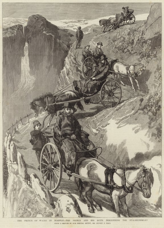 O Príncipe de Gales na Noruega (gravura) de Sydney Prior (after) Hall