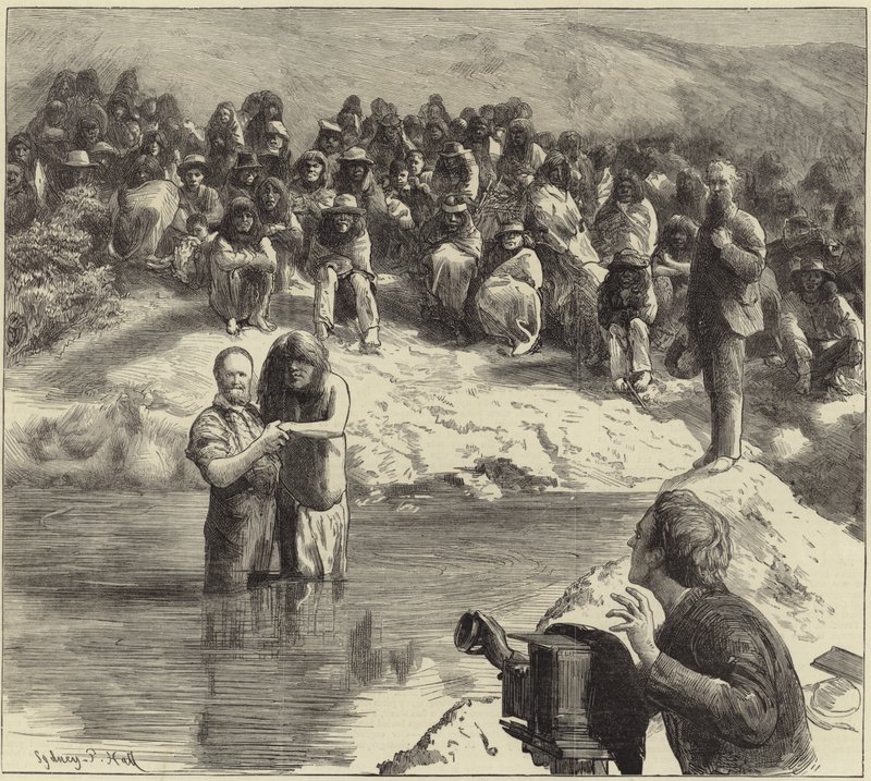 Um batismo de índios norte-americanos de Sydney Prior Hall