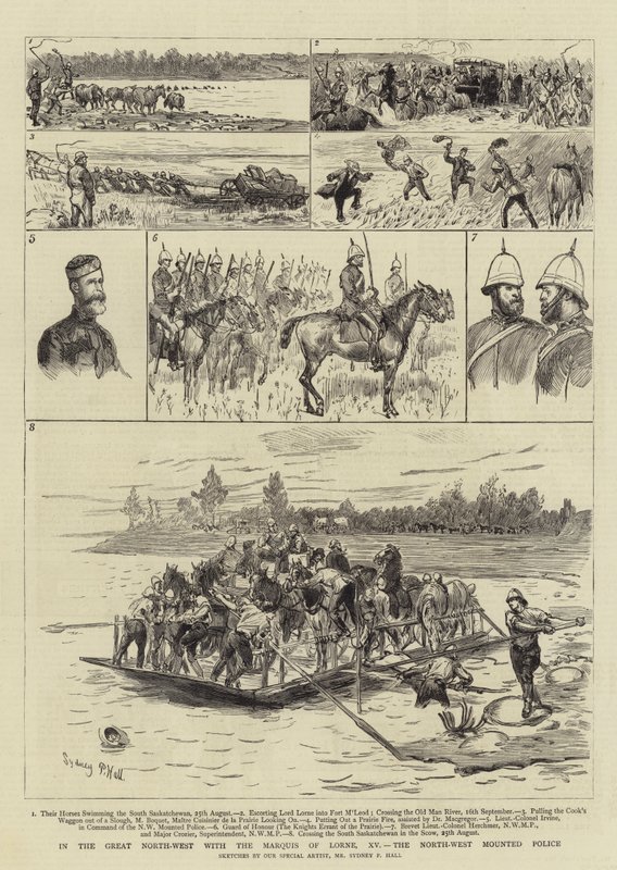 No Grande Noroeste com o Marquês de Lorne, XV, a Polícia Montada do Noroeste de Sydney Prior Hall