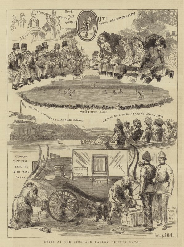 Notas no jogo de críquete de Eton e Harrow de Sydney Prior Hall