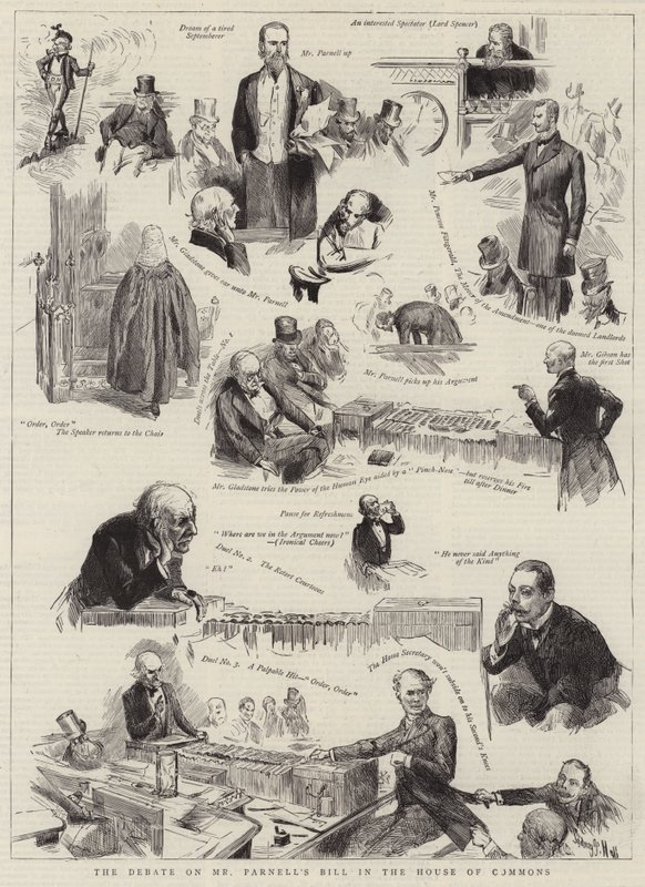 O debate sobre o projeto de lei de Parnell na Câmara dos Comuns de Sydney Prior Hall