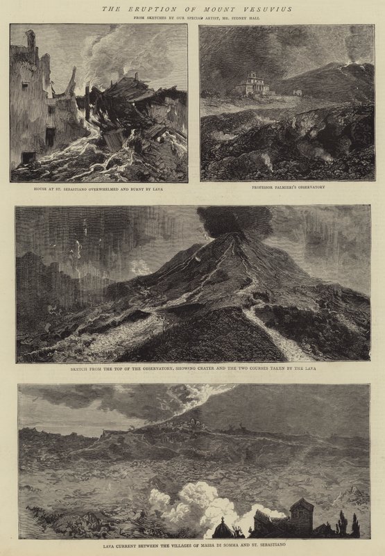 A erupção do Monte Vesúvio de Sydney Prior Hall