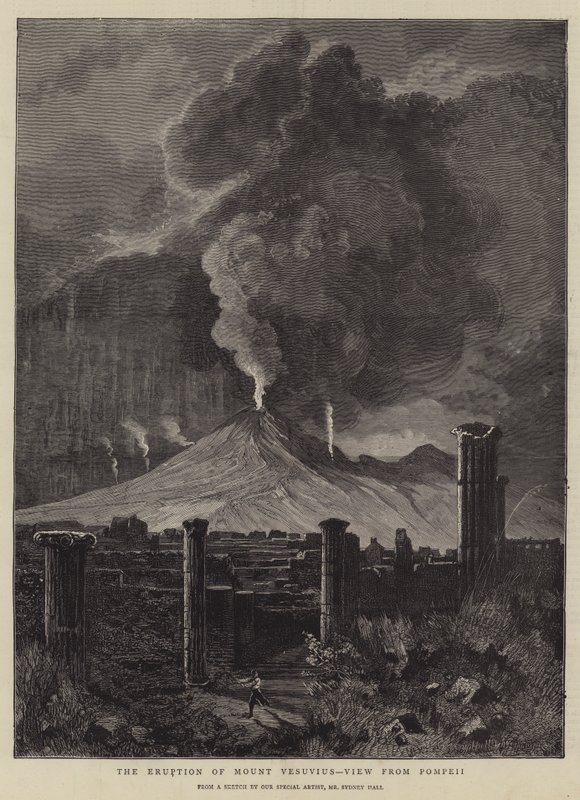 A erupção do Monte Vesúvio, vista de Pompéia de Sydney Prior Hall