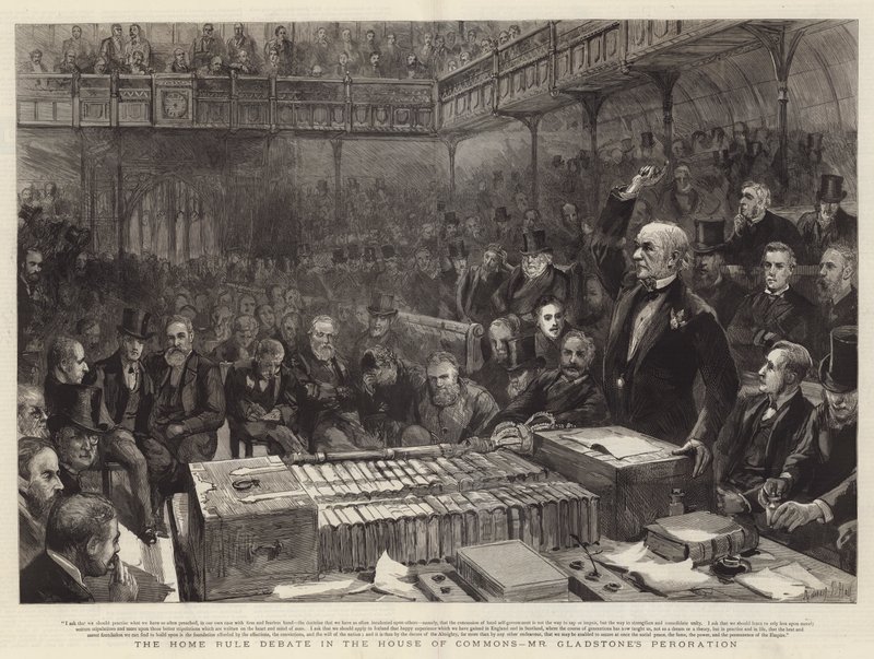 Debate do Home Rule na Câmara dos Comuns, Peroration do Sr. Gladstone de Sydney Prior Hall