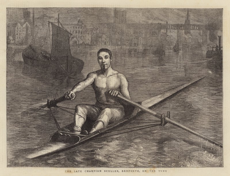 O campeão tardio Sculler, Renforth, no Tyne de Sydney Prior Hall
