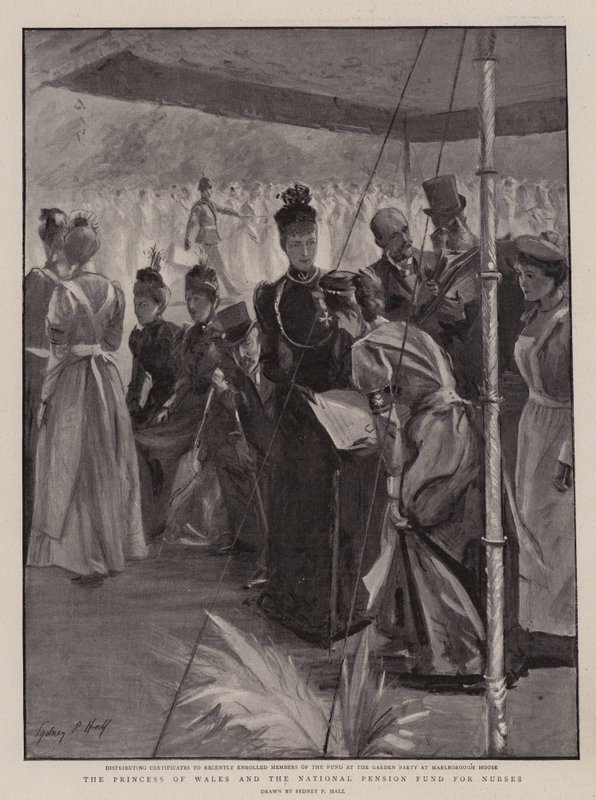 A Princesa de Gales e o Fundo Nacional de Pensões para Enfermeiros de Sydney Prior Hall
