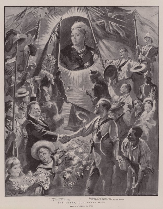 A rainha, Deus abençoe ela! de Sydney Prior Hall