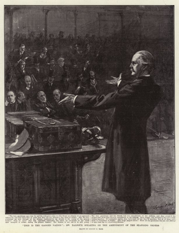 Esta é a Nação Amordaçada, o Sr. Balfour falando sobre a Emenda das Ordens Permanentes de Sydney Prior Hall