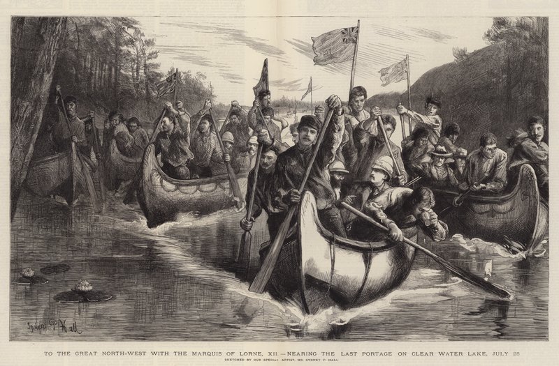Para o Grande Noroeste com o Marquês de Lorne, XII, aproximando-se do Último Portage em Clear Water Lake, 28 de julho de Sydney Prior Hall