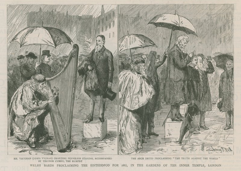 Bardos galeses proclamam o Eisteddford para 1887 de Sydney Prior Hall