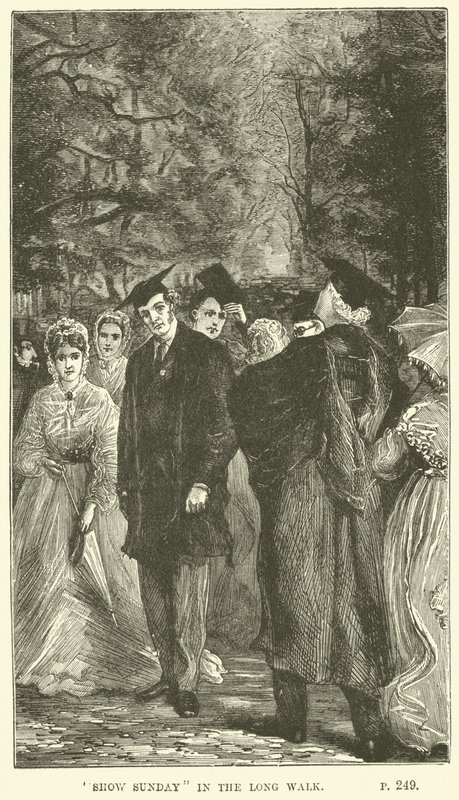 Ilustração para Tom Brown em Oxford por Thomas Hughes de Sydney Prior after Hall