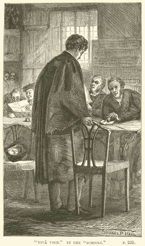 Ilustração para Tom Brown em Oxford por Thomas Hughes de Sydney Prior after Hall