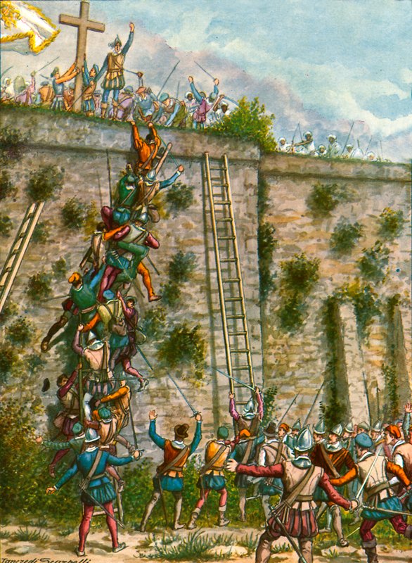 Assalto dos portugueses às paredes de Adem de Tancredi Scarpelli